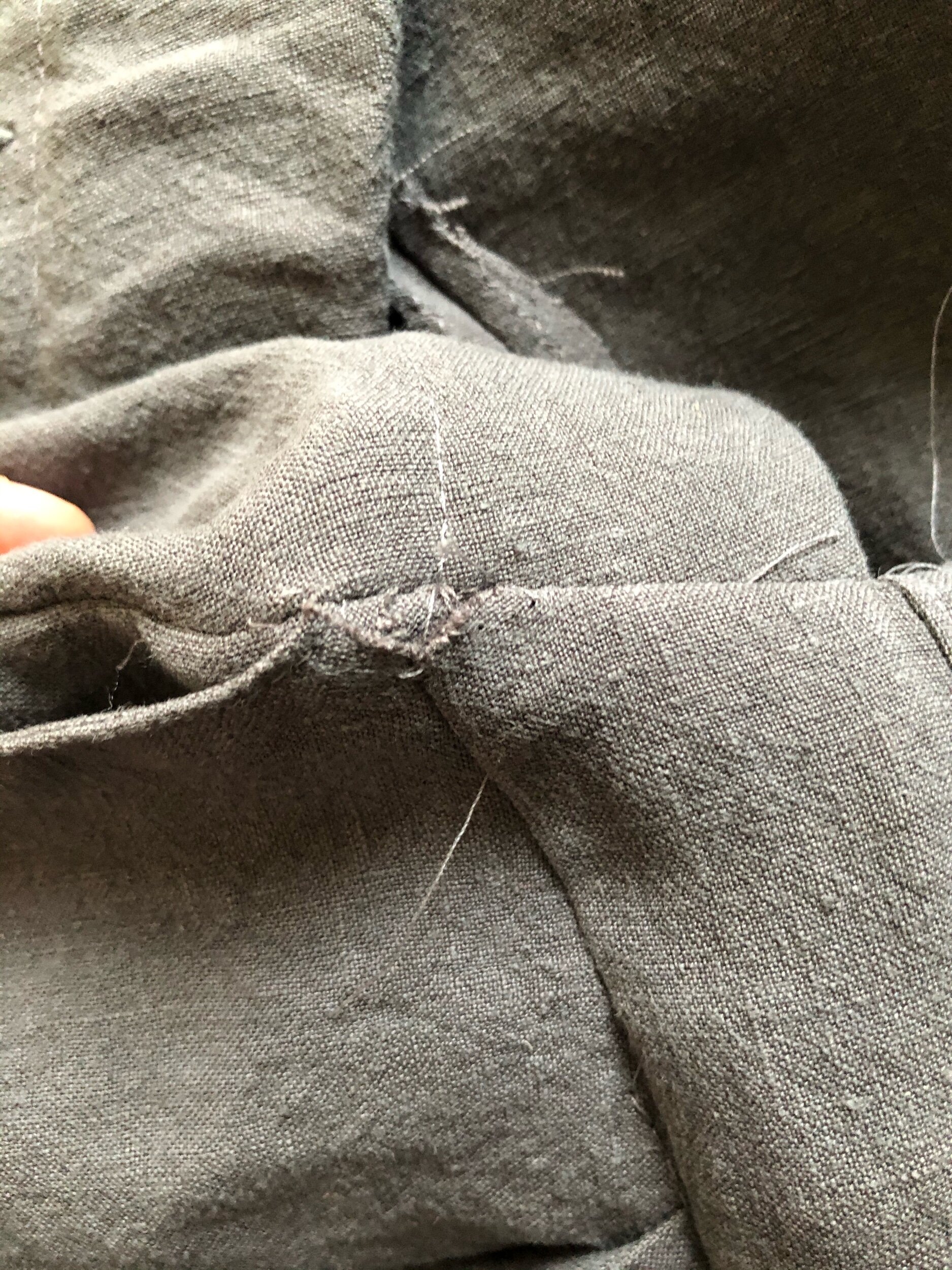 whole mess at the top of the pocket-waistband transition