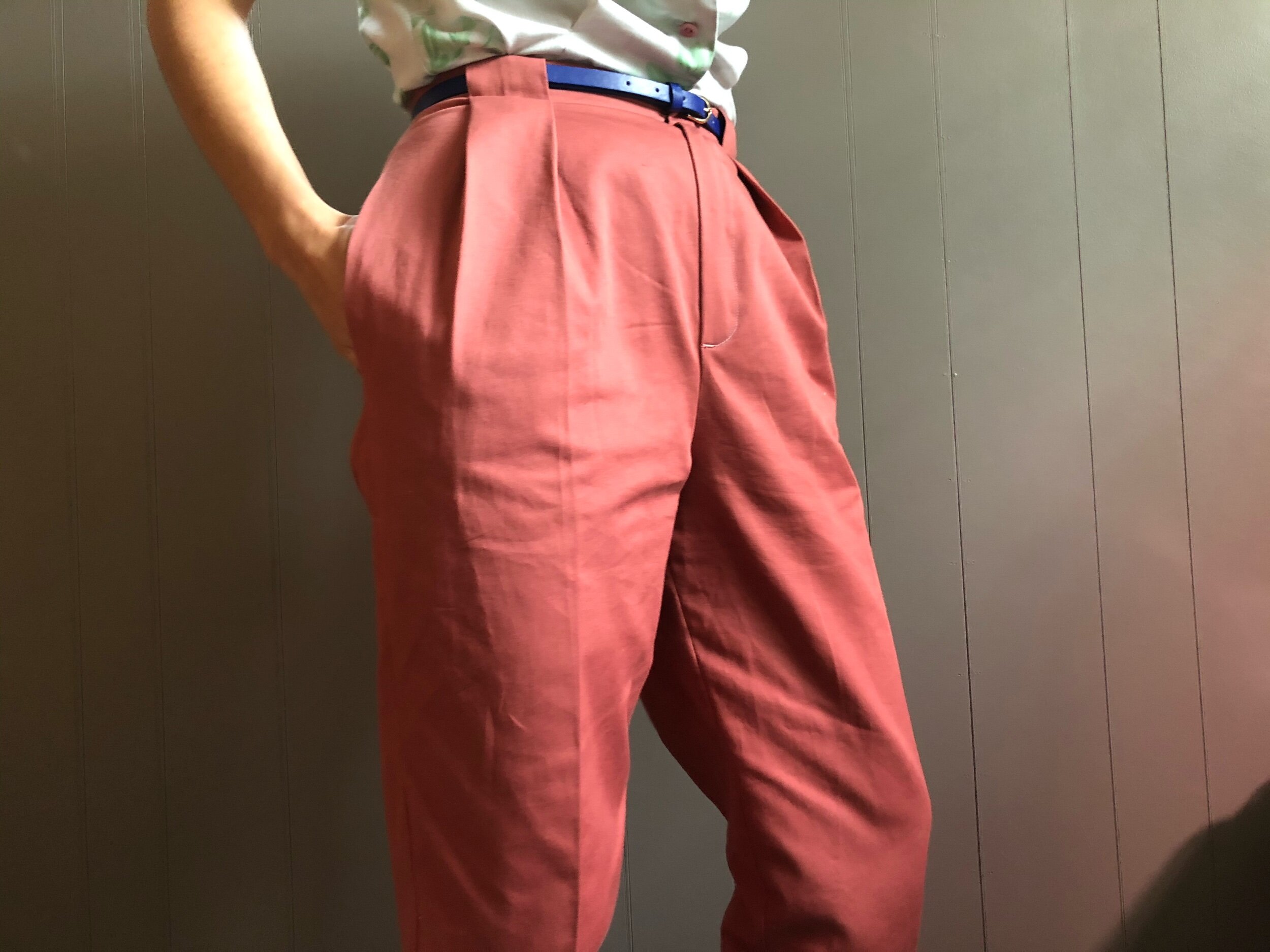 Willi Smith trousers in pink cotton twill