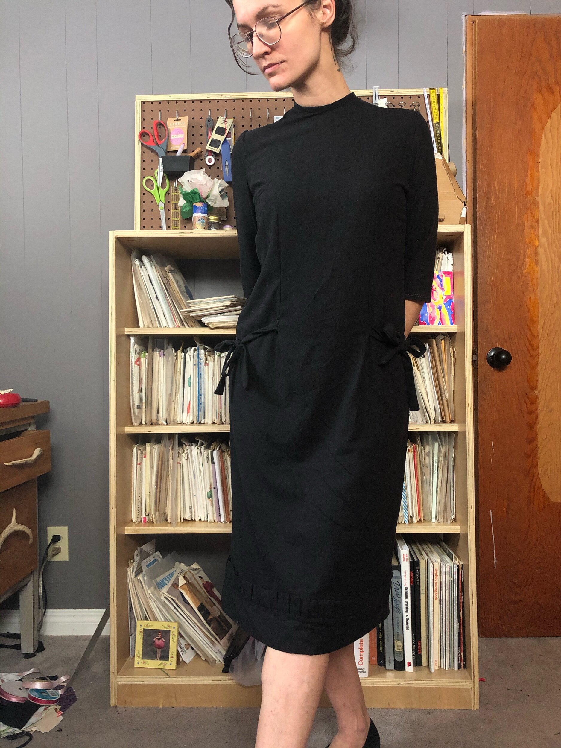60s silk dress with 20s inspired trim