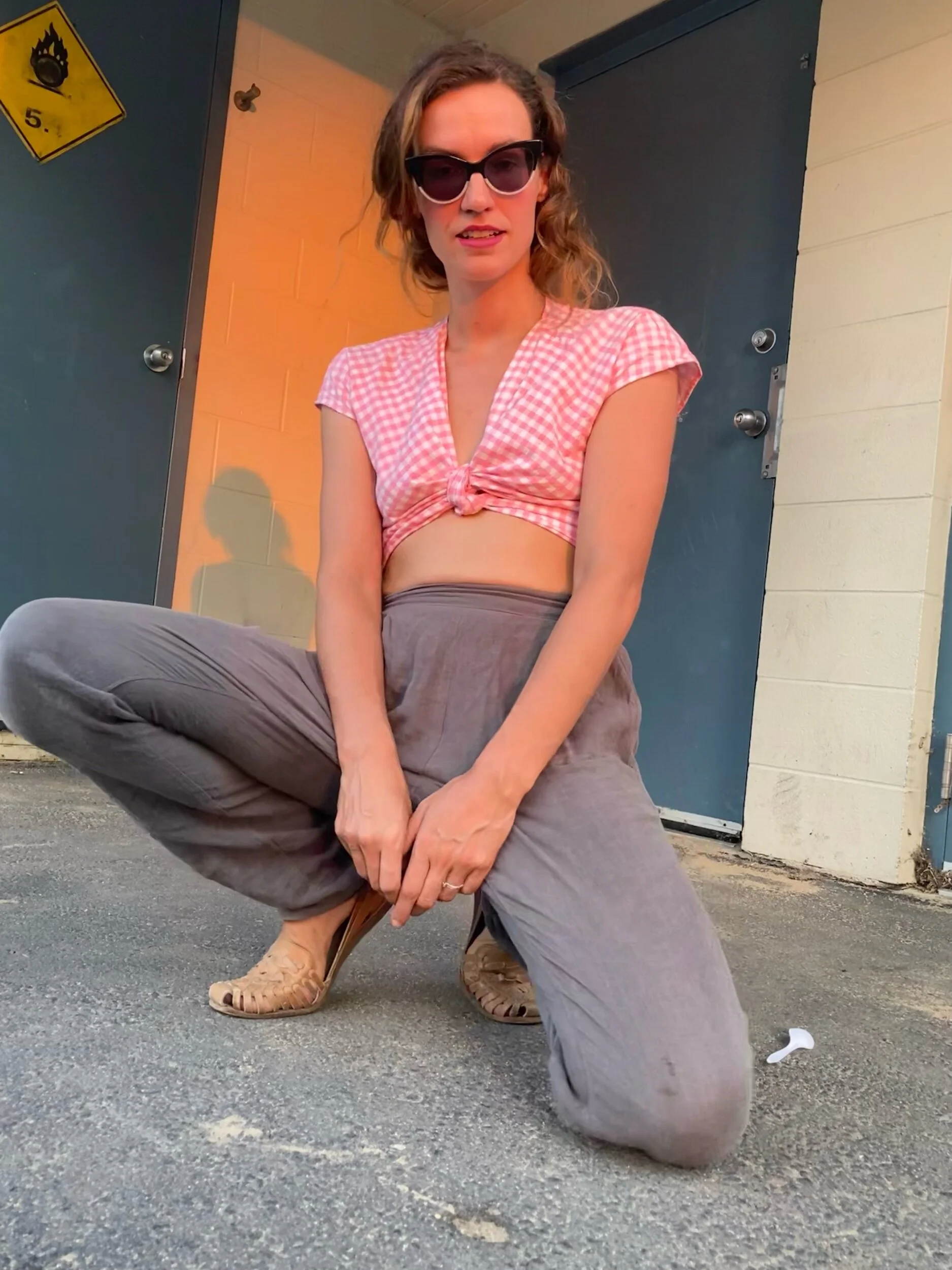 Pink Gingham: 1948 bolero top