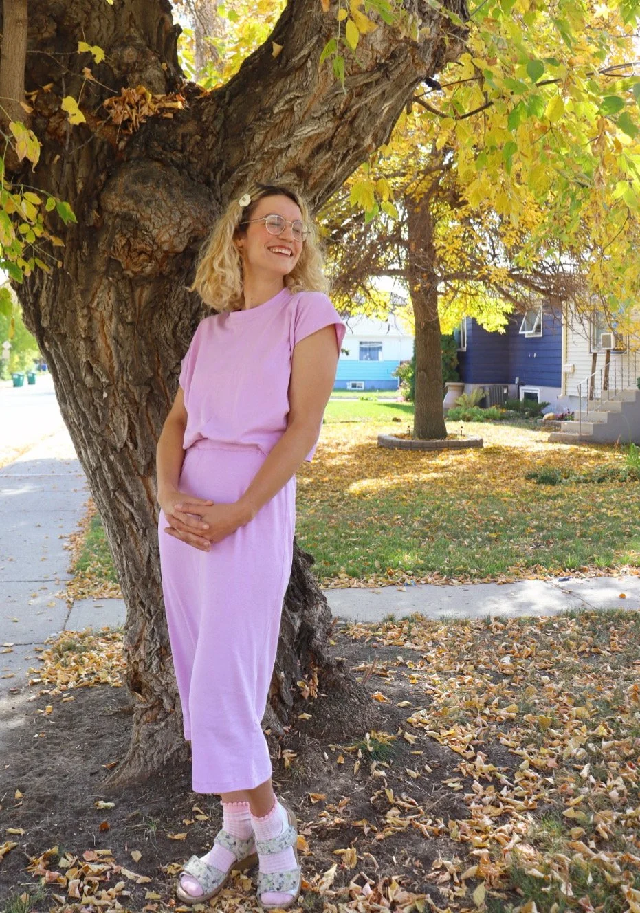 Daughter Judy Teague Dress (thrift fabric)