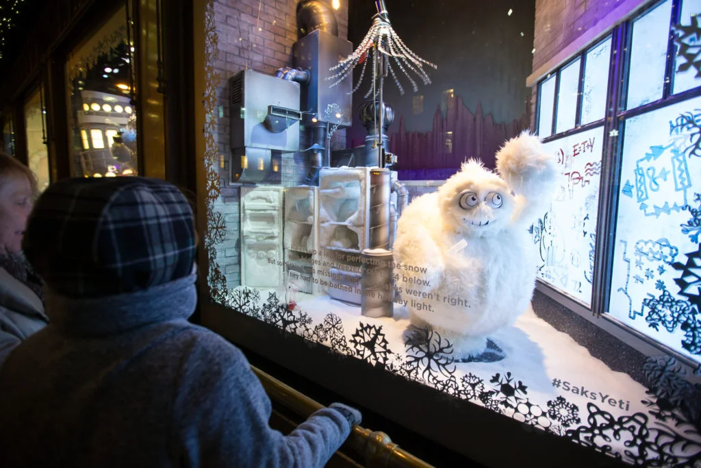  Stefan G. Bucher’s legendary yeti in the Saks Fifth Avenue seasonal Holiday windows. (Photo by Ben Hider/Getty Images) 