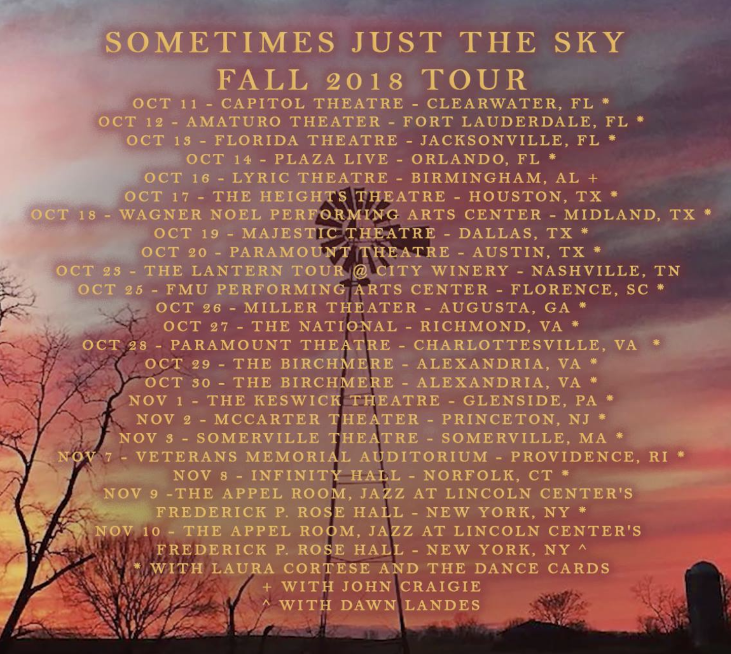 Sometimes Just The Sky Fall Tour