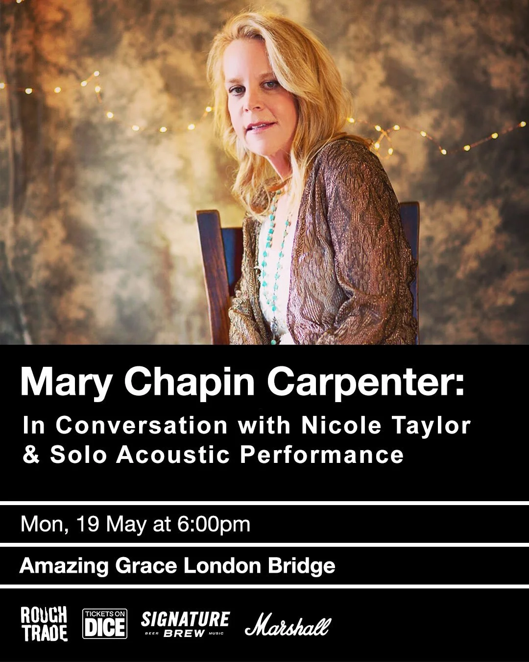 MCC In Conversation with Nicole Taylor &amp; Solo Acoustic Performance May 19th in London