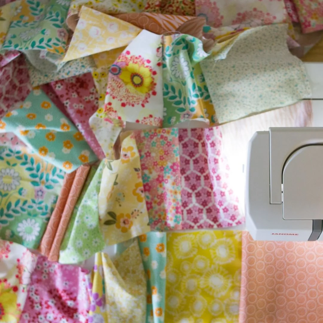 WIP Vintage Spring Squares via www.helloquilting.com