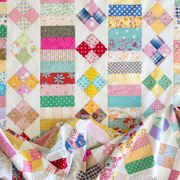 Make Do Patch-and-Coin Quilt Top Finished via www.helloquilting.com