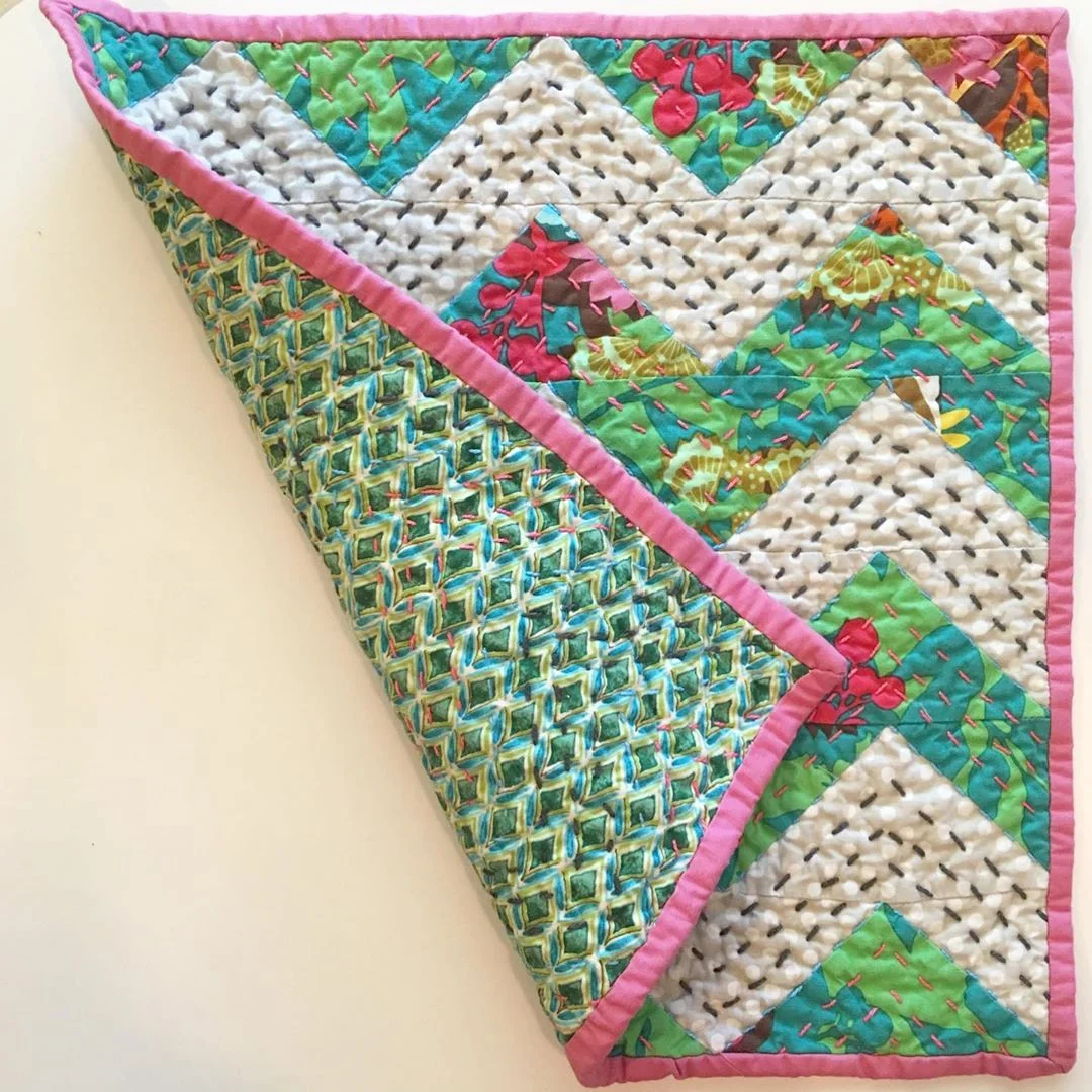 Chevron Doll Quilt via www.helloquilting.com