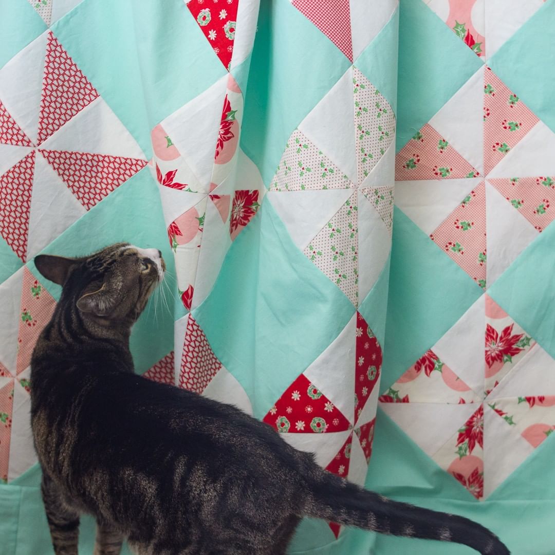 Checking the Peppermint Candy Pinwheel Quilt