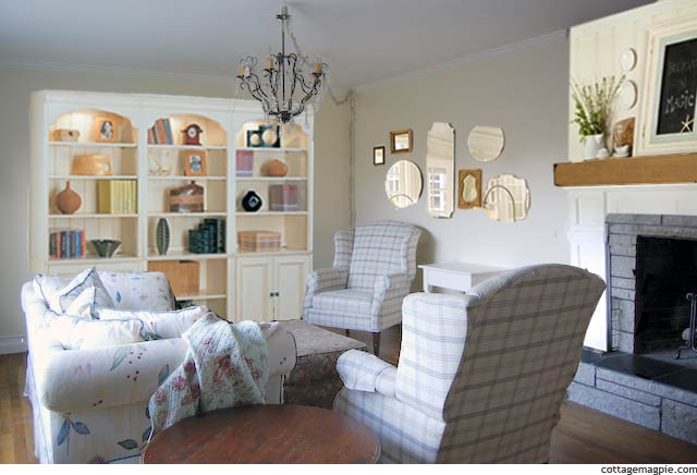 Cottage-Style Living Room Digital Makeover