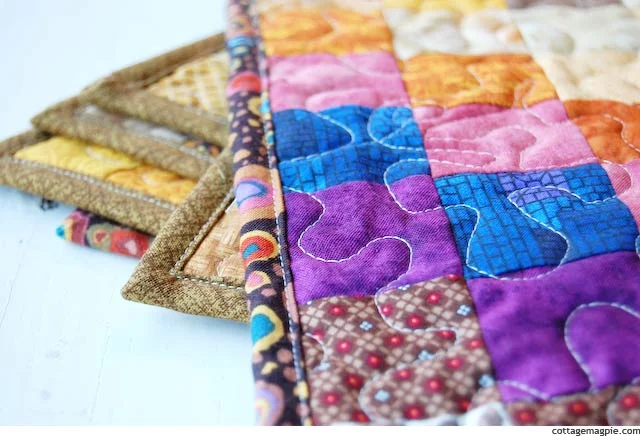 Scrappy Bargello Quilted Placemats