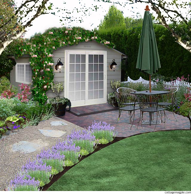 Cottage-Style Garden Shed Digital Makeover