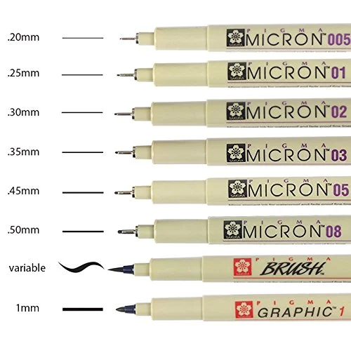 Sakura Pigma Archival Ink Fineline Micron Pens via www.angelamaywaller.com