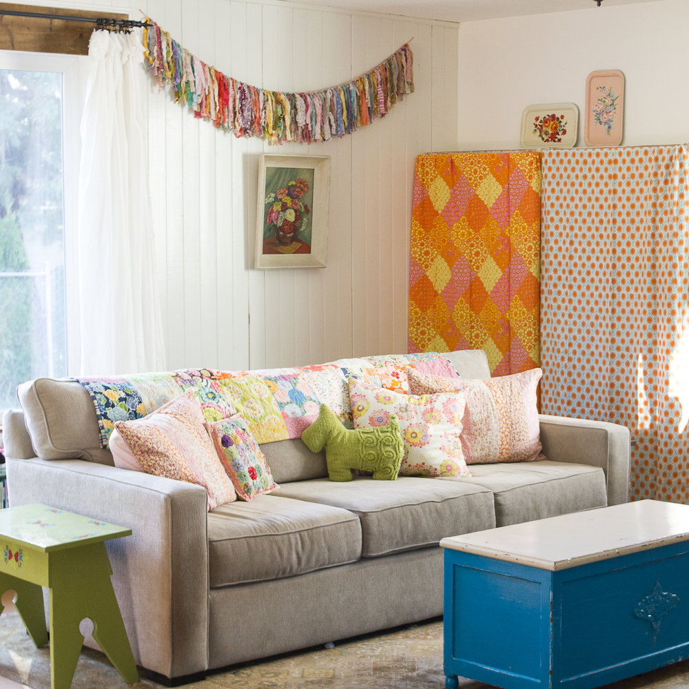 Pear Tree Cottage Family Room Currently via www.angelamaywaller.com