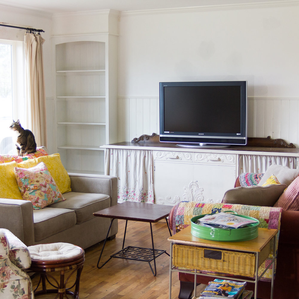 Pear Tree Cottage Living Room Currently via www.angelamaywaller.com