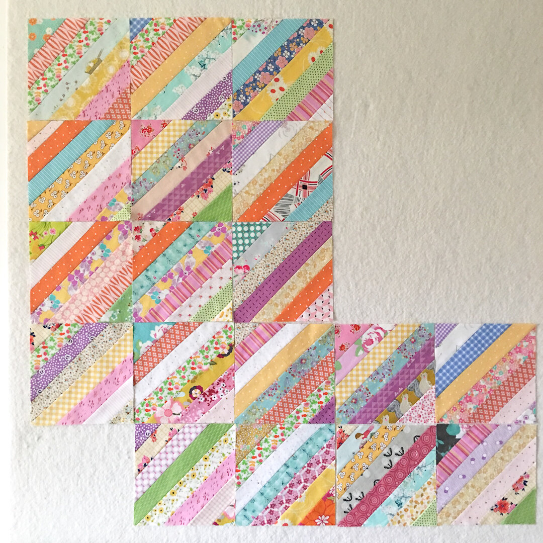 Vintage Inspired String Quilt Blocks via www.angelamaywaller.com
