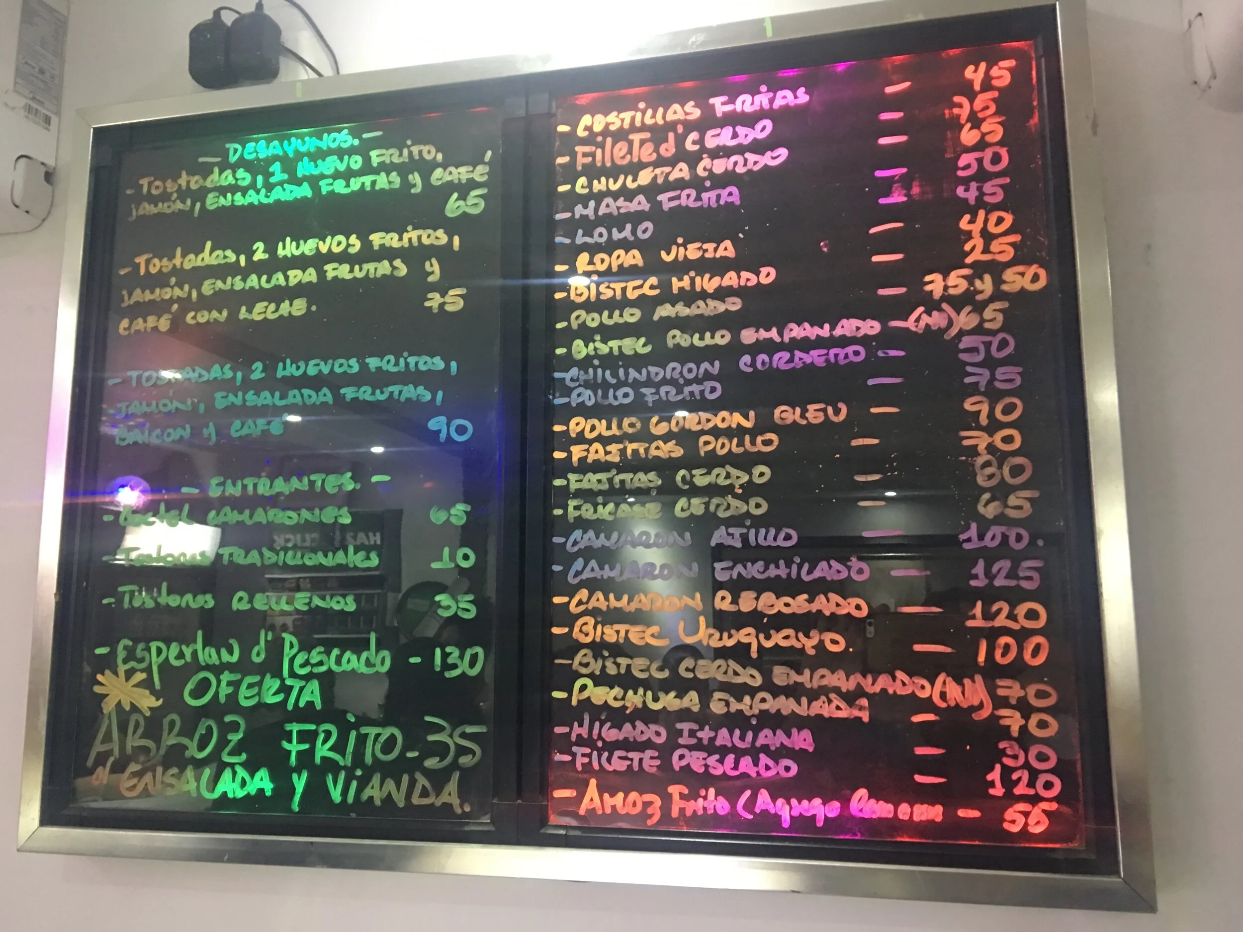 Las Chifladas Menu, Located on Animas Street between Galiano &amp; San Nicolas, Havana, Cuba