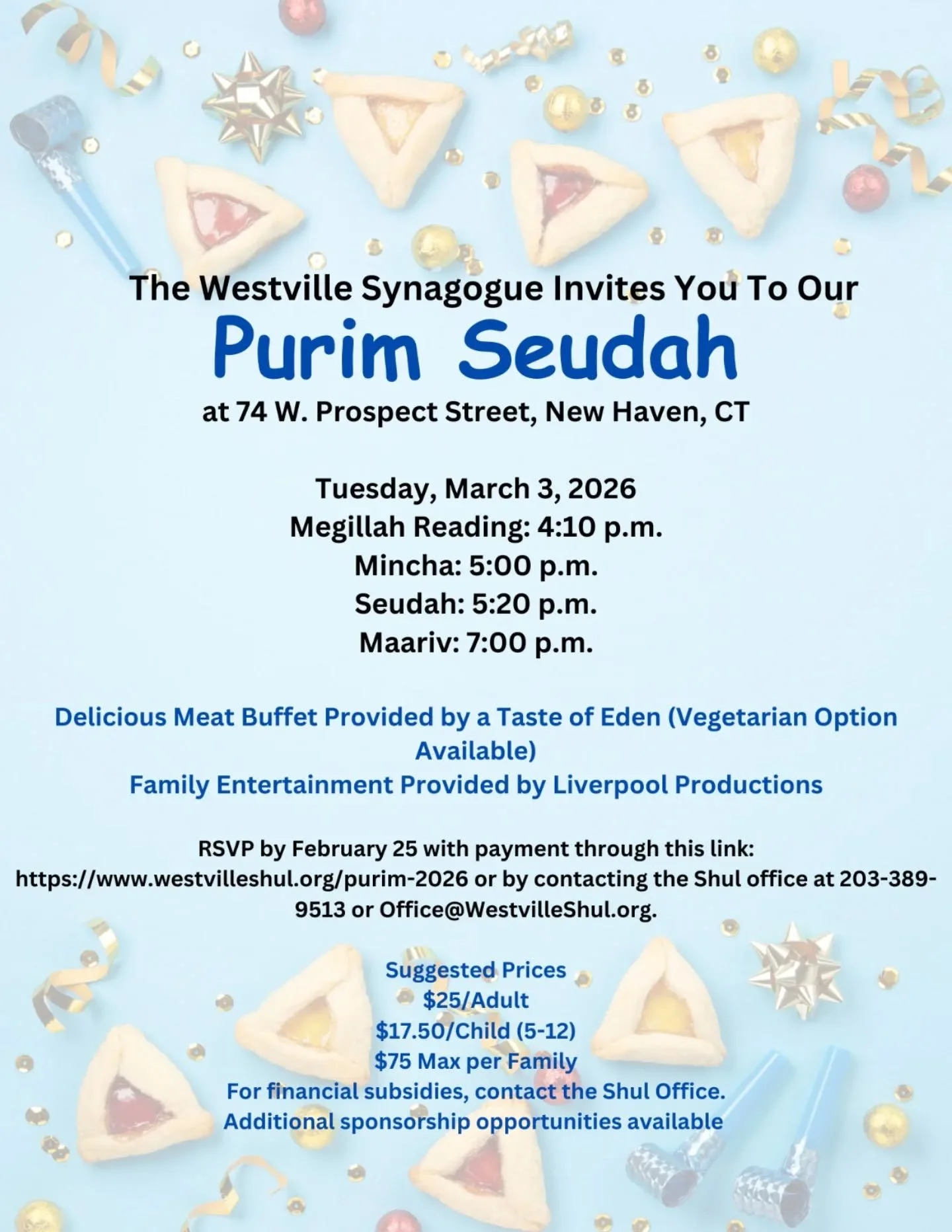 ✨ Join us on March 3 for a Purim spectacular! ✨
