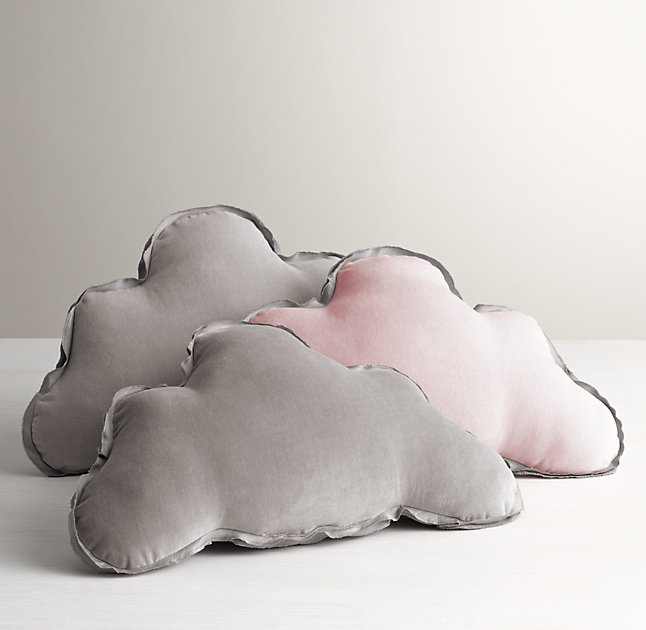 Washed Velvet Decorative Pillow - Cloud