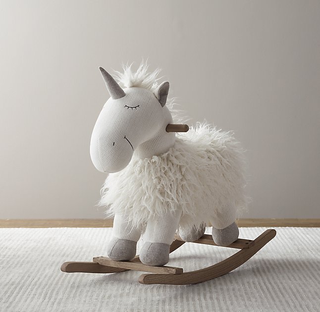 Wooly Plush Animal Rocker, Unicorn