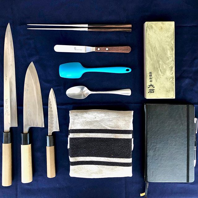 What does your essential tool kit look like?﻿⁠ 🥢📓🔪
﻿⁠⠀
I have made the conversion from tongs and tweezers to platting chopsticks, with a hexagonal solid wood grip and weighted steel sticks they take a bit of getting used to but provides precision 