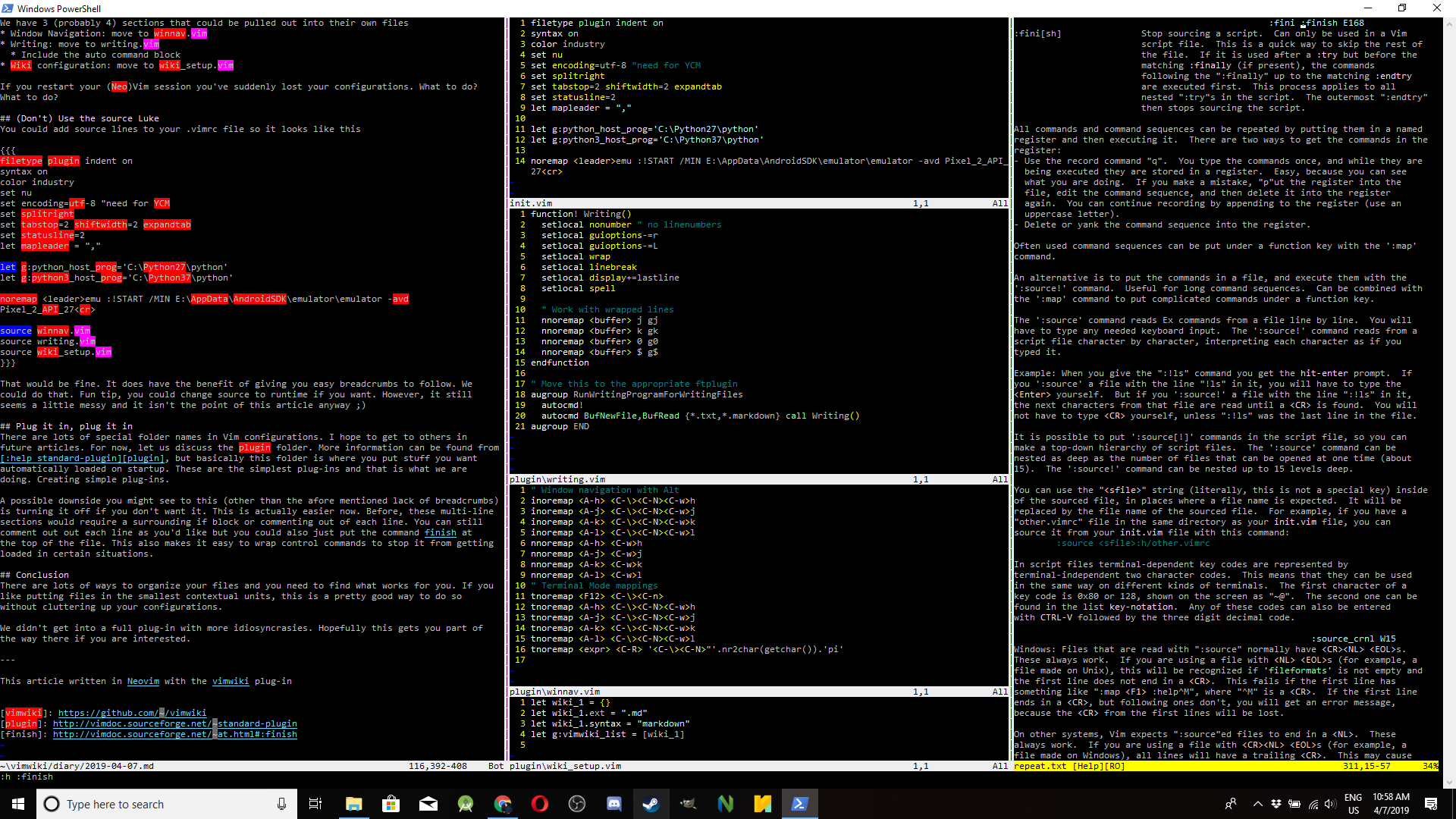 Clean vimrc with plugin files — Fabricated Technobabble