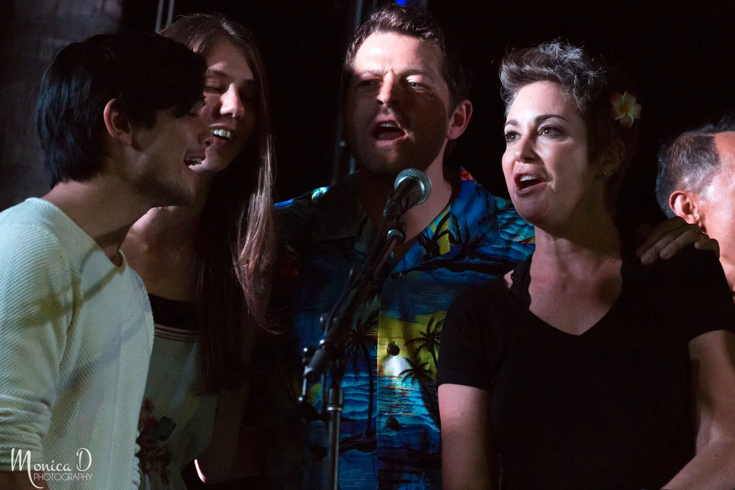 Osric Chau, Megan Padalecki, Misha Collins and Kim Rhodes