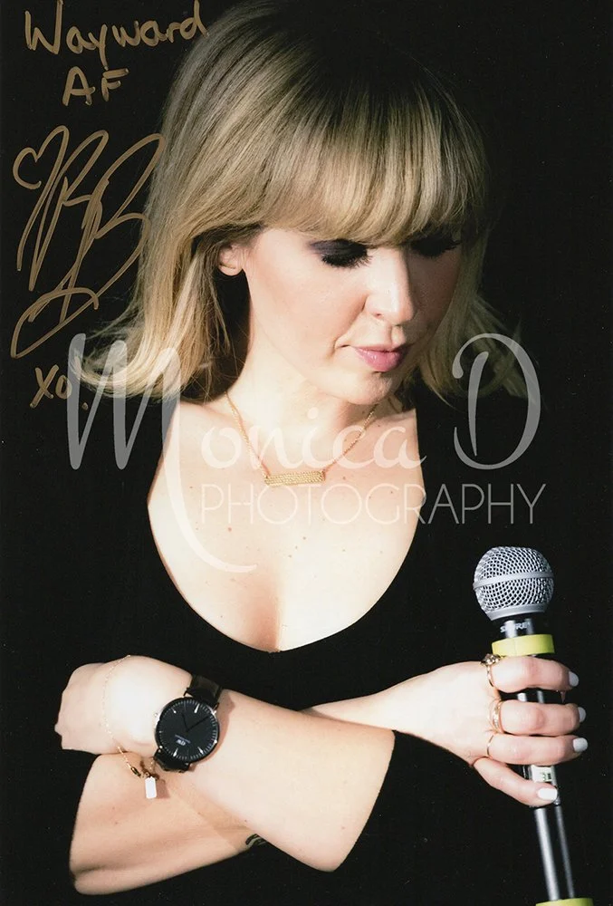 Briana Buckmaster on stage during the Supernatural panel in Vancouver, British Columbia, October 2018.