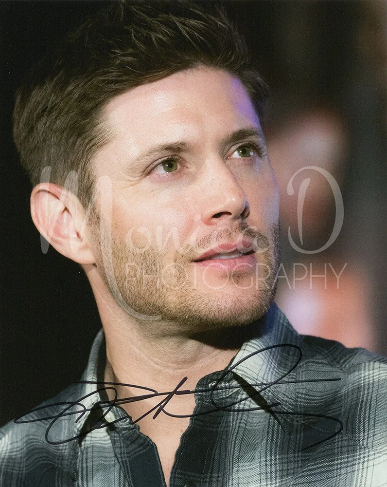 Jensen Ackles on stage during a Supernatural convention in the United States