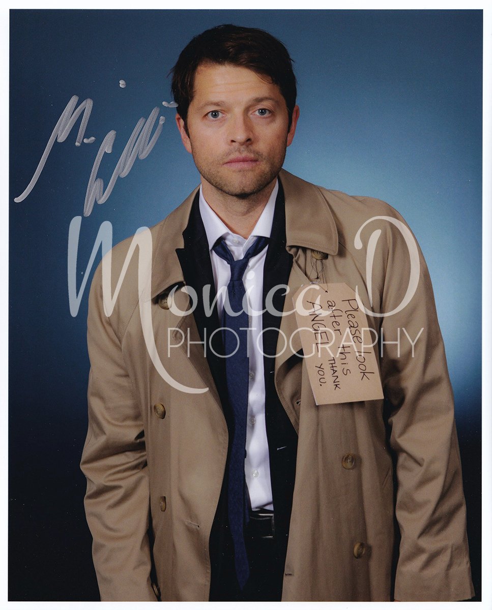 Misha Collins in costume as his Supernatural character, Castiel.