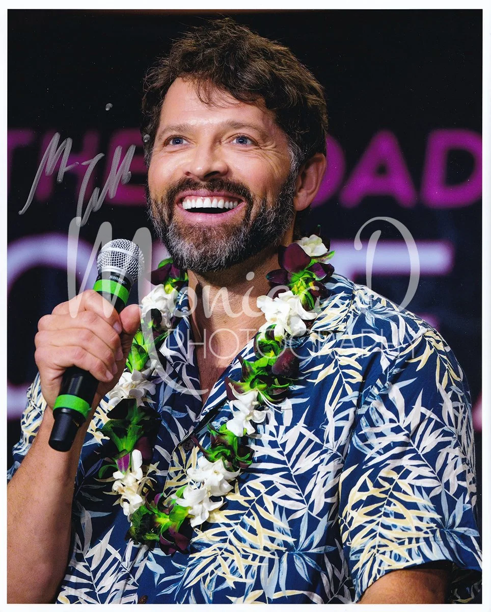 Misha Collins on stage during the weekend of the Creation Entertainment Supernatural convention in Honolulu, Hawaii in November 2023