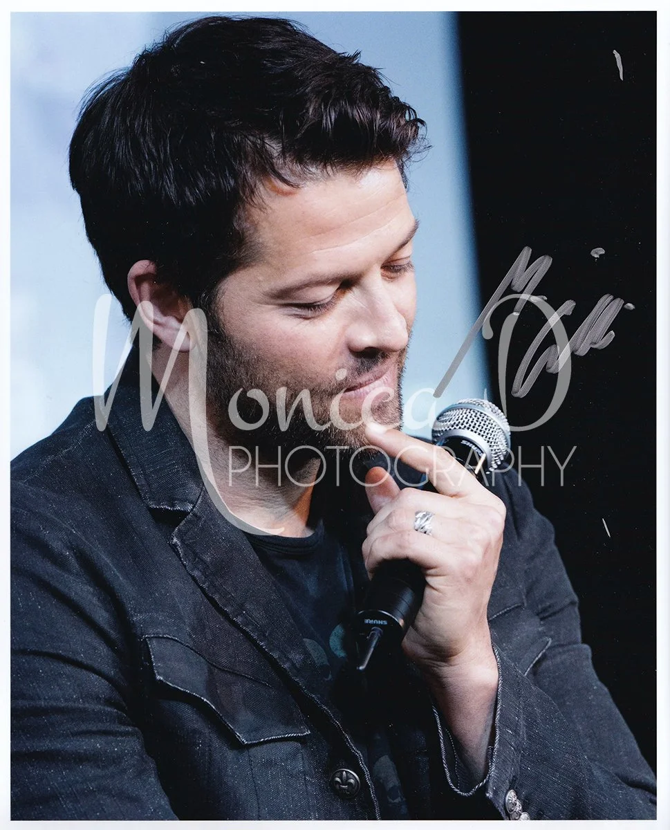 Misha Collins on stage during the Jus In Bello convention in Rome, Italy