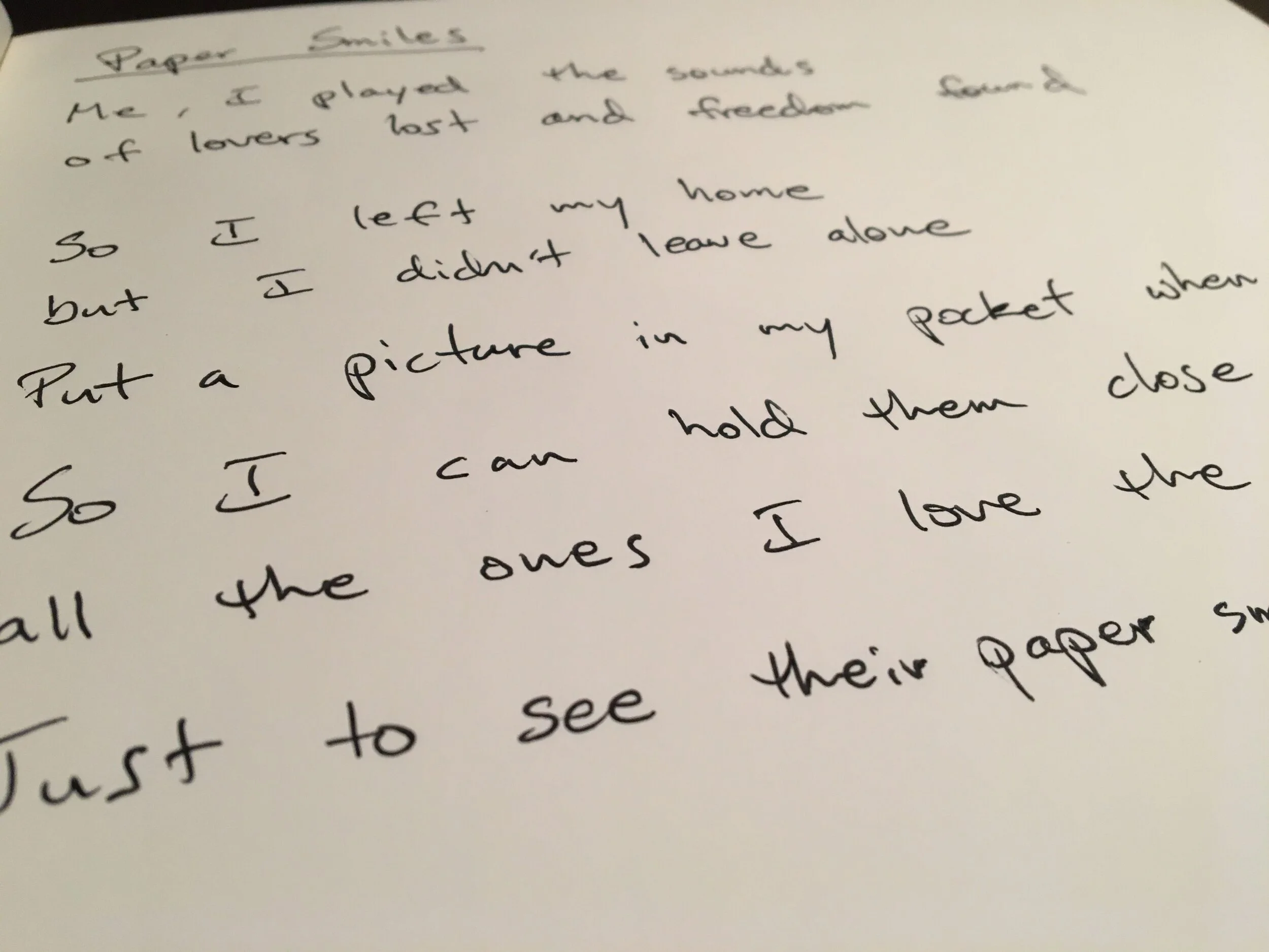 Lyrics - "Paper Smiles"