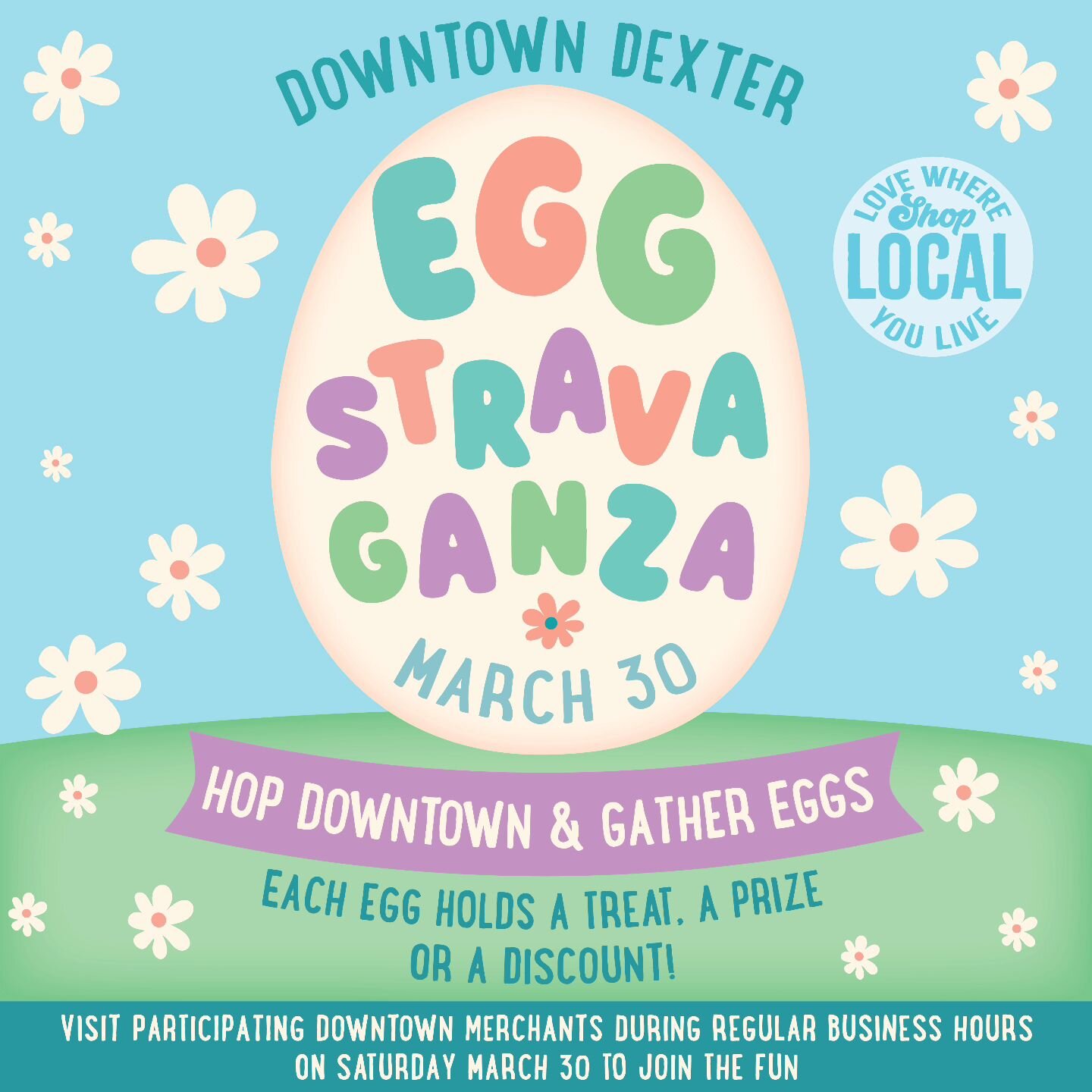 This Saturday!! 🐣🌸 We will have eggs hidden around our shop filled with goodies. Bring your kiddos downtown and gather eggs at many of your local shops.

We will share a full list of participating businesses later this week. Going to be a fun day! 