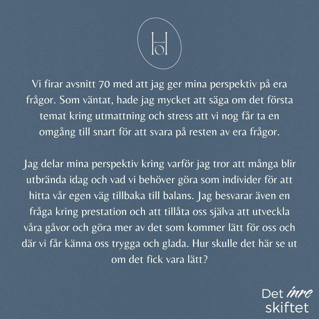 Har du lyssnat p&aring; det f&ouml;rsta fr&aring;geavsnittet i podden &auml;n? Ni verkar vara m&aring;nga som resonerar eller fick med er n&aring;gra nya perspektiv. Som alltid, lyssna in din egen intuition f&ouml;r att hitta din v&auml;g. Och om du 