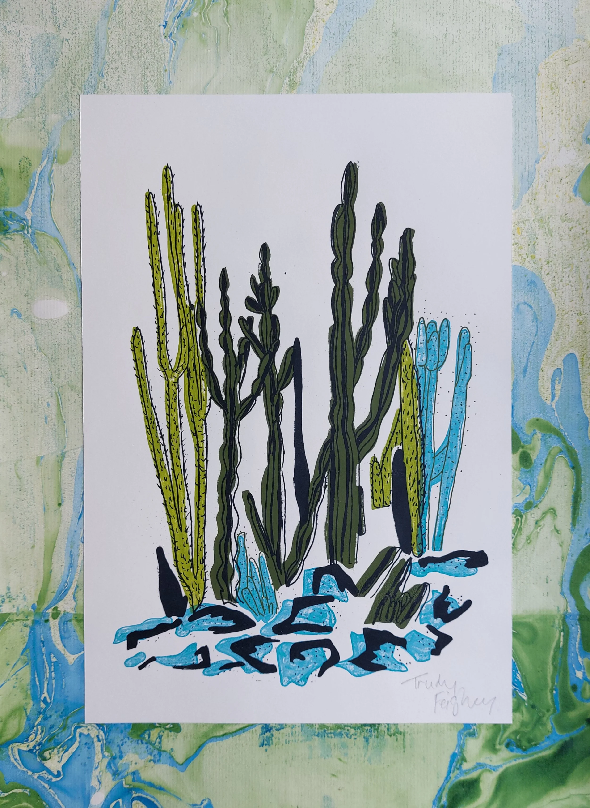 Breaking Bad. Screenprint and Marbled paper. 2026