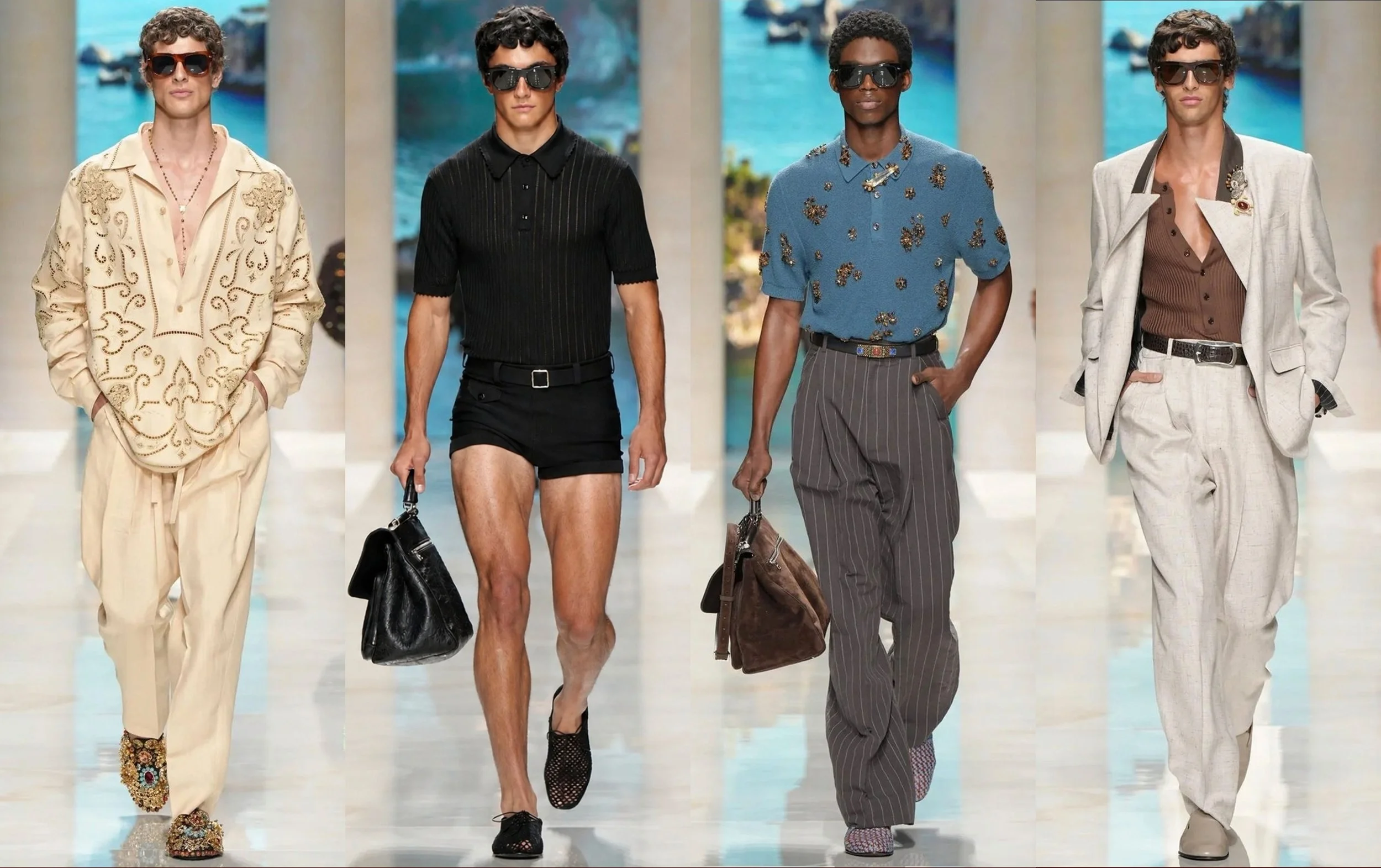 Dolce &amp; Gabbana SS27: Embroidered Memory, Sculpted Tailoring, and Sun-Faded Luxury at Milan Fashion Week