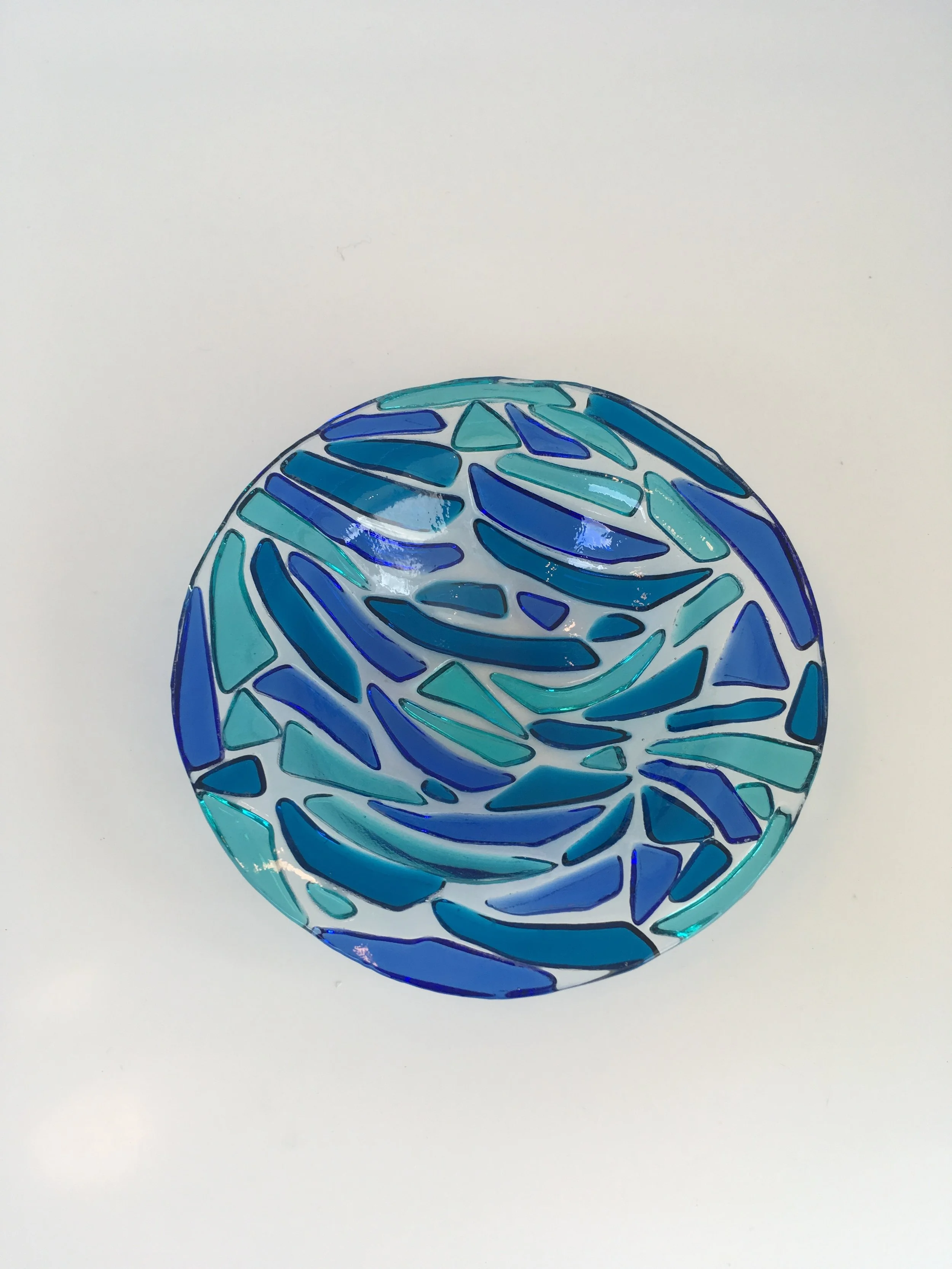 Flow collection small bowl in blues & greens.