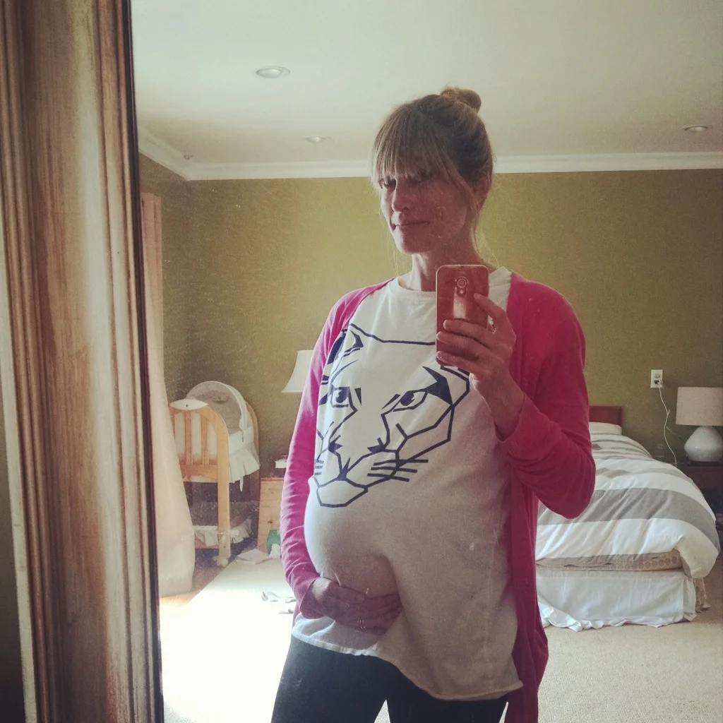 I wore my eye of the tiger shirt on purpose in those last weeks of pregnancy