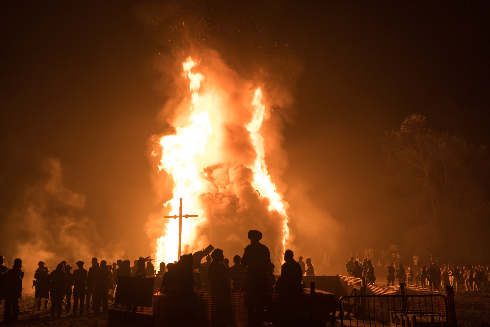 Cliffe Bonfire Society’s monstrous bonfire which was too hot even from this distance