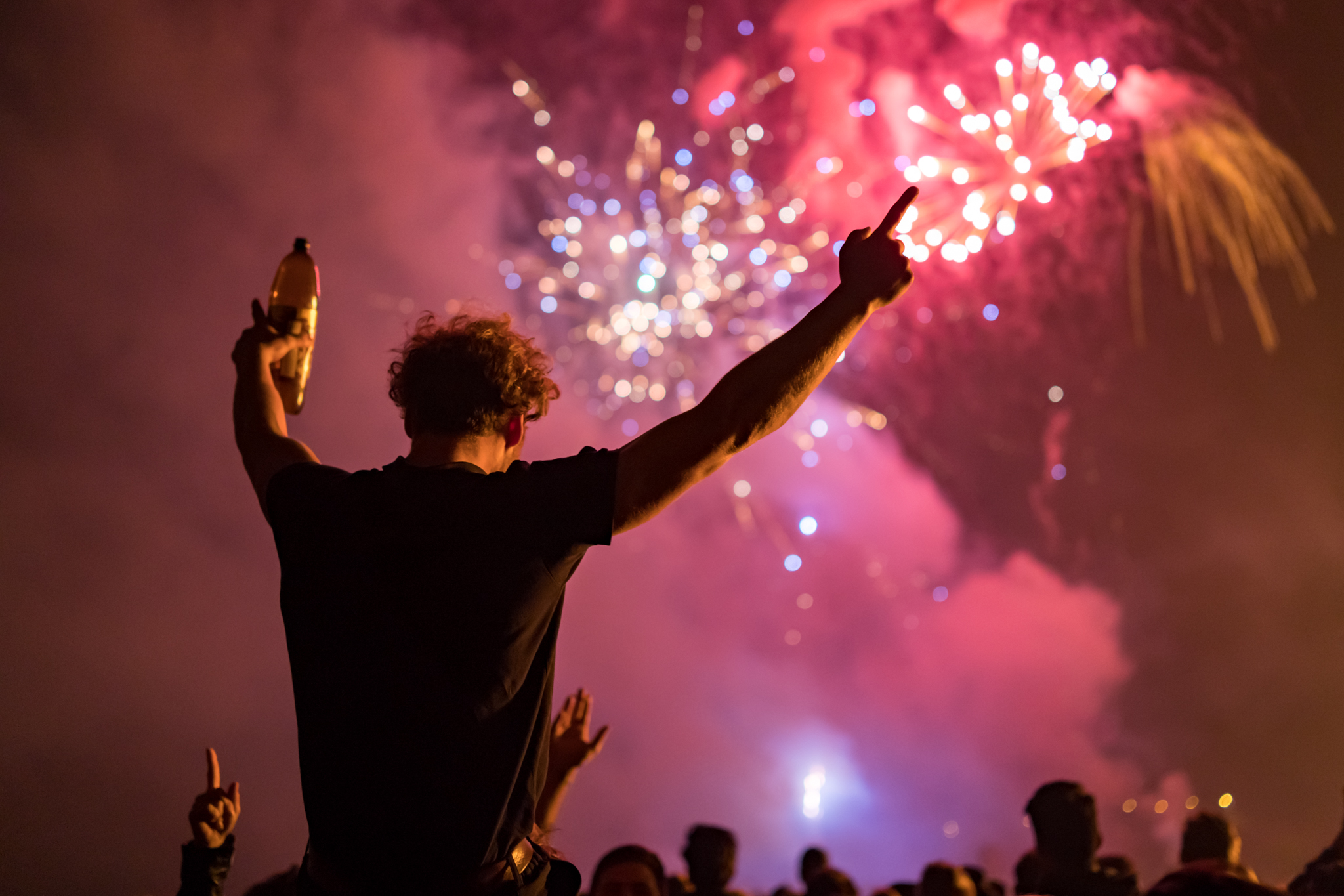 Revellers enjoying Cliffe’s epic firework display