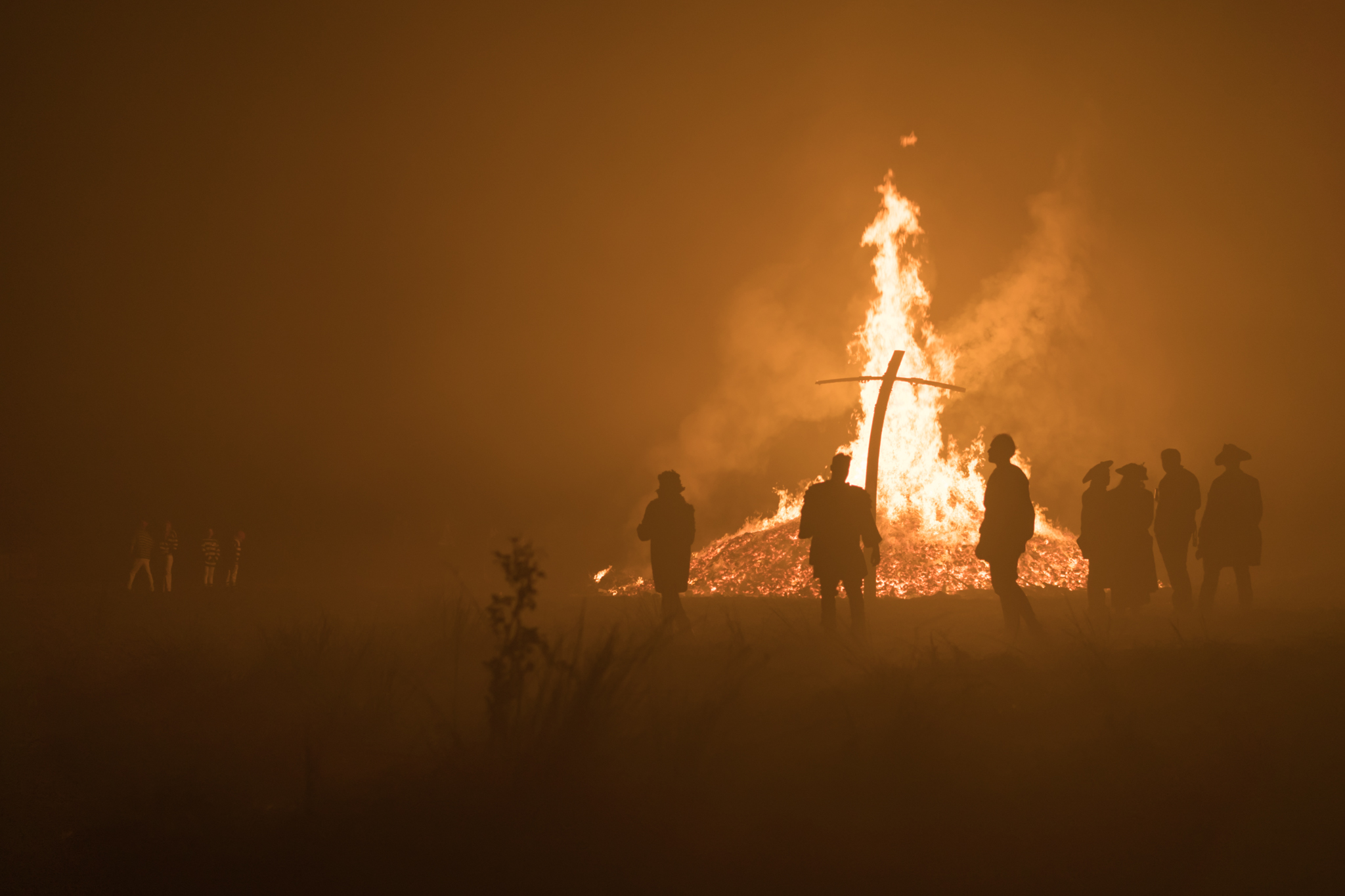 The last few to leave Cliffe’s bonfire