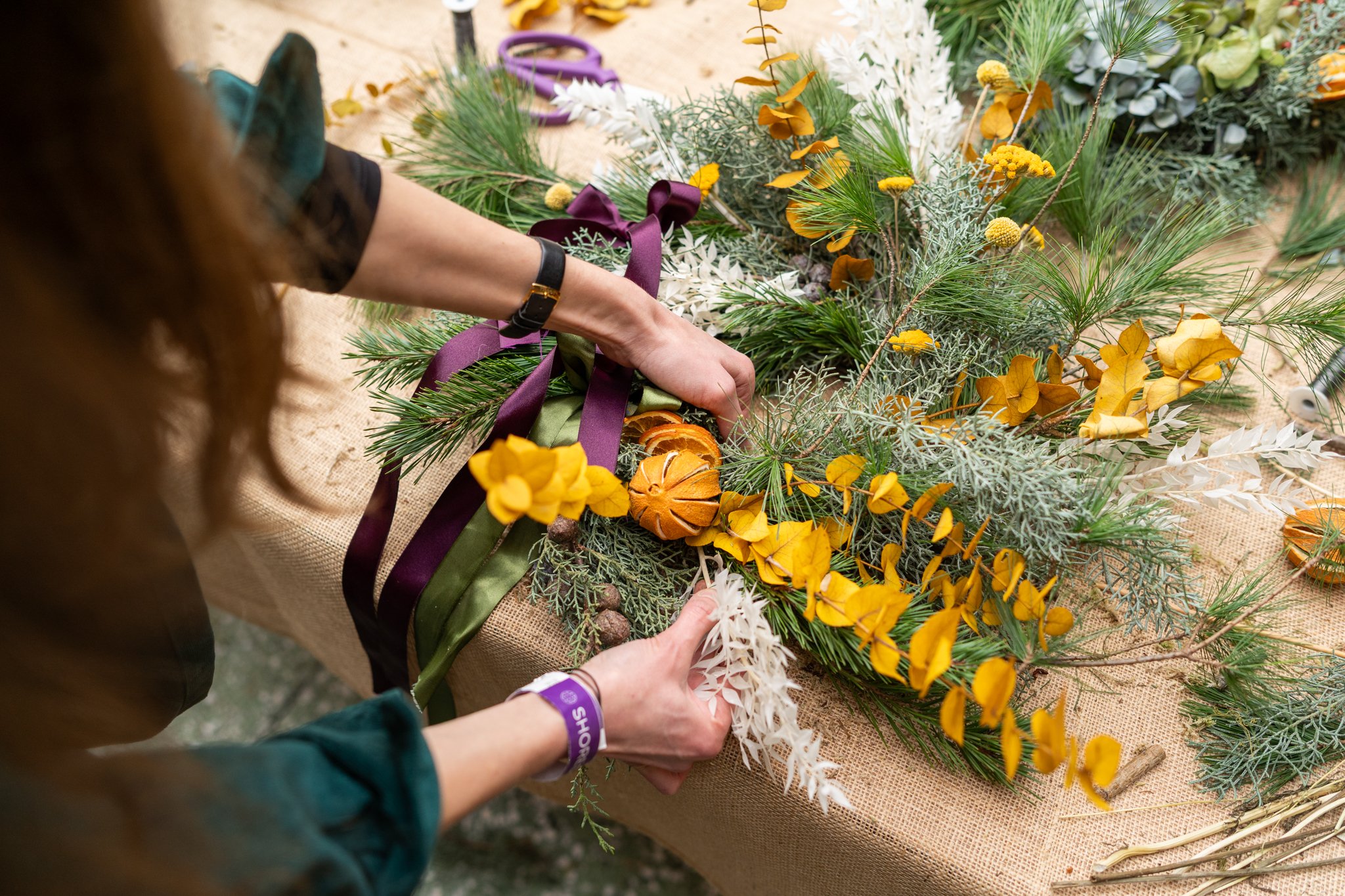 LONDON EVENT PHOTOGRAPHY | WREATH MAKING WITH DOUBLE HAPPINESS STUDIO