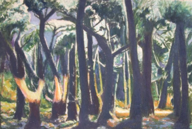 Nocturne en forêt, 43x63 cm, 2016 — Claude Gazier