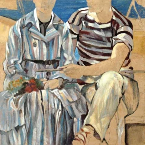 Rayures selon Manet, 75x75 cm — Claude Gazier
