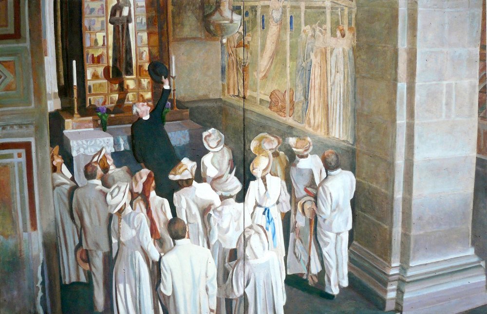 Hommage à Giotto, diptych, 135x208 cm — Claude Gazier