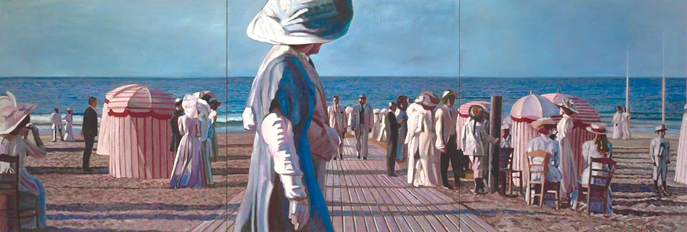 La plage de Deauville, 102x306 cm