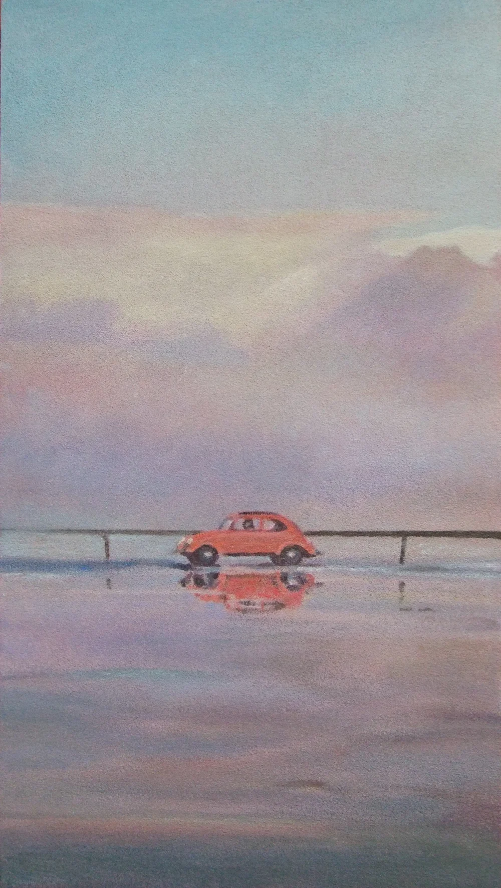 L’Attente, 83x47 cm, casein and silica on panel, 2018 — Claude Gazier