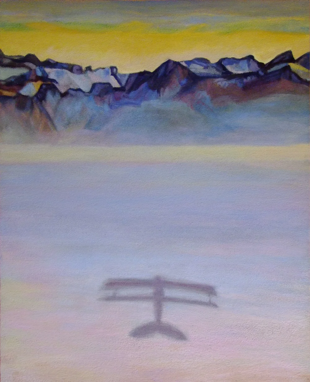 Reflet, 80x65 cm, casein, wax and silica on panel, 2018 — Claude Gazier