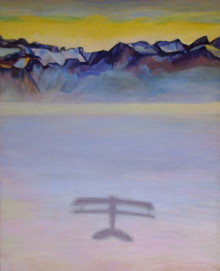 Reflet, 81x65 cm, casein and silica on panel, 2018 — Claude Gazier