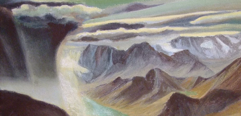 Orage, 31x63 cm, casein and silica on panel, 2018 — Claude Gazier